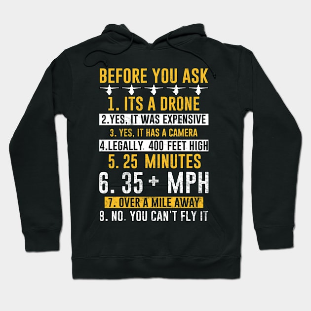 Drone Pilot Funny Quotes Before You Ask Hoodie by Visual Vibes